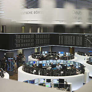 Trading floor at the Deutsche Börse stock exchange.