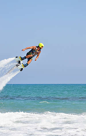 The new spectacular extreme water sport called flyboard.